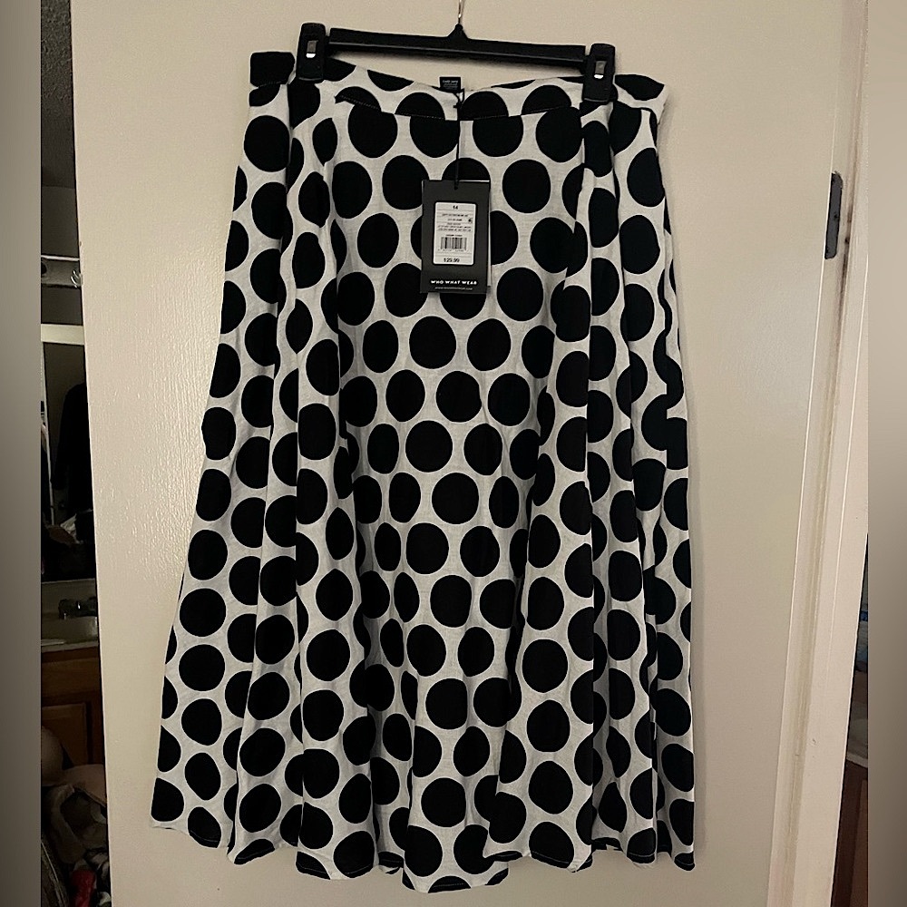 Polka Dot Linen Skirt